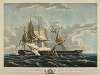 This representation of the U.S. Frigate Constitution, Isaac Hull, Esquire Commander, Capturing His Britannic Majesty’s Frigate.