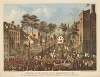 Departure of the 69th Regt N.Y.S.M. Tuesday April 23d 1861. The Irish Headquarters around St. Patricks Cathedral, Cor. Prince & Mott St.