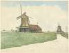 molens; molen De Kaar; De Kwak; De Afra; en De Hondeman