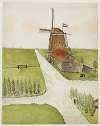Oliemolen De Zoeker, versierd ter gelegenheid van de bevrijding, mei 1945