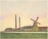 Papiermolen De Eendracht, achterzijde, met links twee schoorsteenpijpen