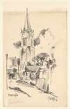 Gezicht in Beverwijk met de kerk.