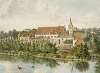 t Buyten Proveniershuis te Haarlem; van de hoogte van de wal te zien