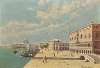 View of Venice; The Palazzo Ducale, The Piazzetta San Marco And The Basilica Santa Maria Della Salute From The Riva Degli Schiavoni