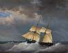 De brik ‘Courier’ op wilde zee