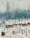 Winter—New York Snow Scene with Madison Square Garden in the Distance