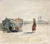 Three women on the shore