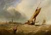 Gezicht op een havenstad