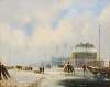 Wintergezicht op haven