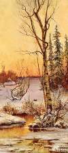 Winter Landscape at Sunset