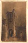 Light effect on a gothic tower