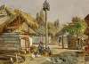 A farmyard with geese and chickens