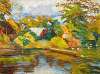 Stürmischer Herbsttag an der Wümme im alten Dorf in Fischerhude