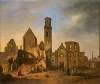 Gezicht op de St.-Michielsabdij na de brand van 27 oktober 1830
