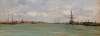 Gezicht op de haven van Portsmouth
