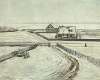 Houses in a winter landscape