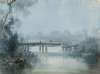 Bridge in Misty Landscape
