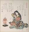 Lady Beating a Hand-Drum (Tzusumi) By the Side of The Incense Burner