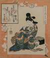 A Picture by Hishikawa Moronobu; Woman with a Set of Poem Cards