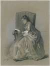Young woman reading in a chair