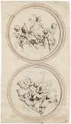 Medallions with putti, representing Water and Air