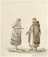Een monnik en een vrouw in Spaanse klederdracht