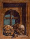 Two Skulls In A Window Niche