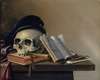 Still Life With Skull, Books, Flute And Pipe