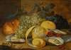 Still life with lemons, oysters and cherries