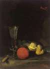 Still Life Of Fruit And A Wine Glass