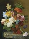 A Still Life With Roses, Peonies, Tulips, Daffodils, Carnations And Other Flowers In A Vase