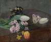 Jacinthes, Tulipes Et Pensées Posées Sur Une Table