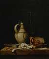 A Still Life With A Stoneware Jug, A Glass Of Beer, Playing Cards And Smokers’ Requisites