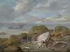 Still Life With Cuttle Fish, Plaice, Cod, Mussels And Other Fish On A Dune, A Church Across A River Estuary Beyond