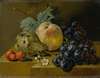 Still Life With Ripening Fruits On A Stone Ledge