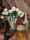 Still Life with White Roses in a Vase