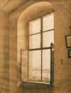 Blick aus dem Atelier des Künstlers in Dresden auf die Elbe (linkes Fenster)