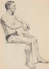Untitled (Man sitting holding a cricket bat)