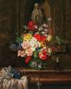 Madonna in a Niche with a Sumptuous Bouquet of Flowers