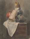 Still Life; Pots, Basket and Cloth on a Chest