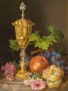 Still Life with Covered Goblet, Grapes, Apples and Asters