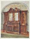 Carved enclosed mahogany bookcase–style of Chippendale