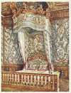 Gilt state bed of Queen Marie Antoinette