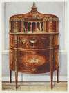 Inlaid and painted satinwood writing-desk cabinet, ormolu mounted