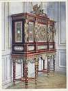 Jewel cabinet of Queen Marie Antoinette, of mahogany, gilt, inlaid, carved, and with painted plaques