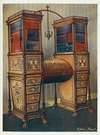 The sisters inlaid double secrétaire and bookcase cabinet