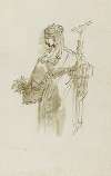 Study figure for a Peasant woman holding a basket and rake