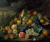 A Still Life of Pears, Peaches and Grapes