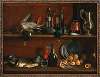 Trompe-l’oeil – cabinet in the pantry with wild fowls, fish and fruit