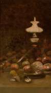 Oil lamp and fruits